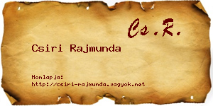 Csiri Rajmunda névjegykártya